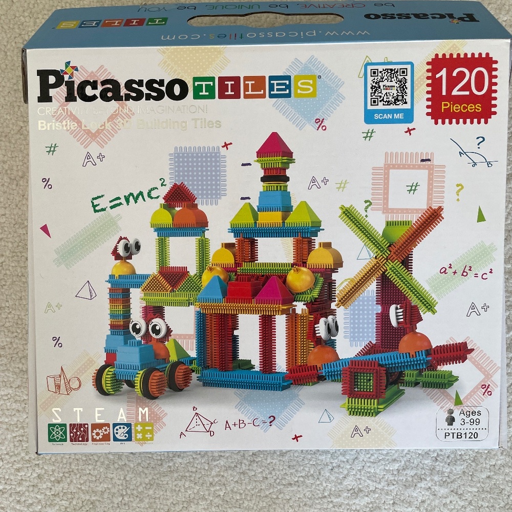 Picasso Tiles Bristle Lock 3D 120 pieces -new, opened box